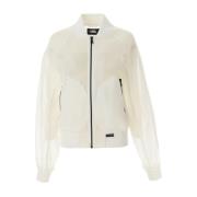 Karl Lagerfeld Vit Mesh Bomberjacka White, Dam