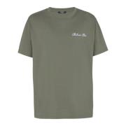 Balmain Lös T-shirt med Signatur brodyr Green, Herr