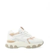 Hogan Vita och beige snygga sneakers Multicolor, Dam