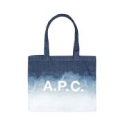 A.p.c. Färgglad Gradient Shoppingväska i Jeans Blue, Dam