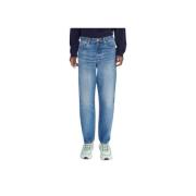 A.p.c. Indigo High Waist Straight Leg Jeans Blue, Herr