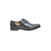 Church's Svarta Läder Oxford Platta Skor Black, Herr