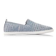 Rieker Blå Textil Loafers Blue, Dam