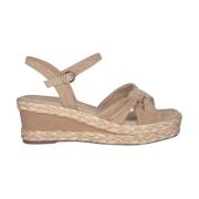 Alma EN Pena Flätad Kil Sandal Beige, Dam