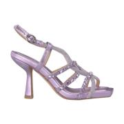 ALMA EN PENA Klack Sandal med Rhinestone Detaljer Purple, Dam