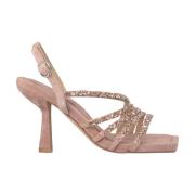 Alma EN Pena Rhinestone Heel Sandalband Pink, Dam