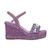 Alma EN Pena Rhinestone Strap Kilklack Sandal Purple, Dam