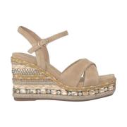 ALMA EN PENA Rhinestone Kil Sandal med Flätad Detalj Beige, Dam