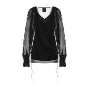 Givenchy Svart Drapped Skjorta Black, Dam