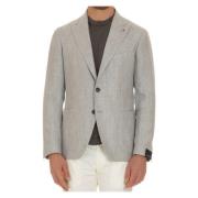 Tagliatore Italiensk Slim Fit Enkelknäppt Jacka Gray, Herr