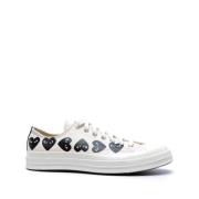 Comme des Garçons Play Hjärta Sneakers Vit Bomull Låg Snörning White, ...