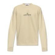 Stone Island Sweatshirt med logotyp Beige, Herr