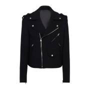 Balmain Svart ull Peacoat jacka Black, Herr