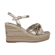 ALMA EN PENA Rhinestone Wedge Sandal med Flätad Detalj Yellow, Dam