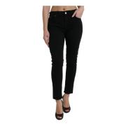 Dolce & Gabbana Svarta Skinny Jeans med Logodetalj Black, Dam