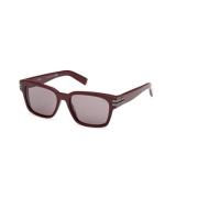 Ermenegildo Zegna Shiny Bordeaux Smoke Solglasögon Brown, Unisex