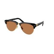 Miu Miu Stiliga solglasögon bruna linser svart ram Black, Unisex