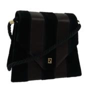 Fendi Vintage Pre-owned Canvas axelremsvskor Black, Dam