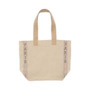 Ines De La Fressange Paris Paris canvas axelväska Beige, Dam