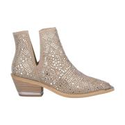 Alma EN Pena Glitter Bootie med spetsig tå Brown, Dam