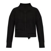 MM6 Maison Margiela Kort kragetröja med slitsar Black, Dam