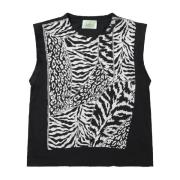 Aries Zebra Print Ärmlös T-shirt Black, Herr