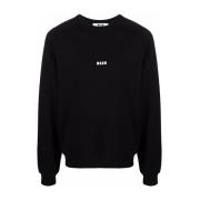 Msgm Svart Logo Crew Neck T-shirt Black, Herr