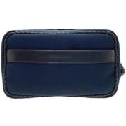 Bottega Veneta Vintage Pre-owned Canvas kuvertvskor Blue, Unisex