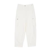 Twinset Cargo Broderade Bomullbyxor White, Dam