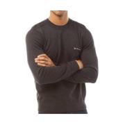 Ben Sherman Crew Neck Stickad Pullover Sweater Gray, Herr