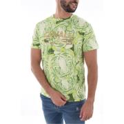 Cavalli Class Djurmönster Bomull T-shirt Multicolor, Herr