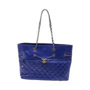 Chanel Vintage Pre-owned Laeder totevskor Blue, Dam