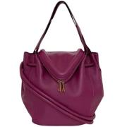 Bottega Veneta Vintage Pre-owned Laeder axelremsvskor Purple, Dam