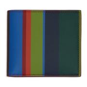 Gallo Grön läderplånbok med flerfärgade ränder Multicolor, Herr