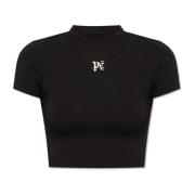 Palm Angels T-shirt med logotyp Black, Dam