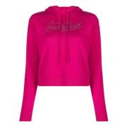 MC2 Saint Barth Fuchsia Hoodie Cashmere Blandning Pink, Dam