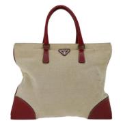 Prada Vintage Pre-owned Canvas prada-vskor Beige, Dam