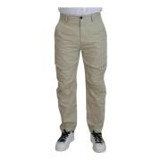Dsquared2 Beige Bomull Casual Straight Fit Byxor Beige, Herr