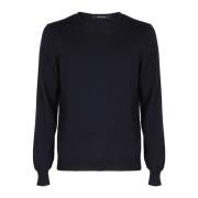 Tagliatore Round-neck Knitwear Blue, Herr