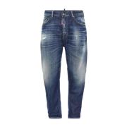 Dsquared2 Blå Denim Jeans Faded Effekt Blue, Herr