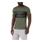 Emporio Armani Grön Logotyp T-shirt 100% Bomull Green, Herr