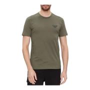 Emporio Armani Broderad Logotyp T-shirt - Slim Fit Green, Herr