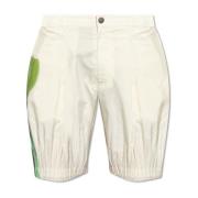 Issey Miyake Homme Plisse Shorts med Tryck Beige, Herr