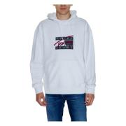 Tommy Jeans Graffiti Hoodie Herr Höst/Vinter Kollektion White, Herr