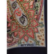 Etro Multifärgad Sidenscarf Fransade Profiler Multicolor, Dam