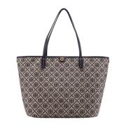 Tory Burch Beige Axelväska med Dragkedja Multicolor, Dam