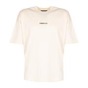 Les Hommes Casual Rund Hals T-shirt Beige, Herr