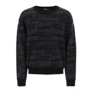 Dsquared2 Logo Lettering Wool Sweater Gray, Herr