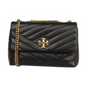 Tory Burch Chevron Konvertibel Axelväska i Svart Black, Dam