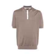 Kiton Silk-Bomull Polo Skjorta Brun Brown, Herr